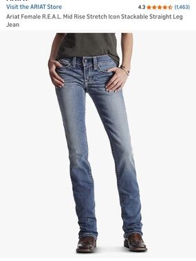 Ariat Women's REAL Straight Leg Jeans - Blue